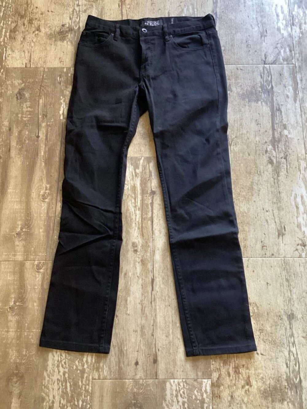 XXX RUDE Hot Topic Black Slim Straight Buttonfly Jeans Men’s 32x32